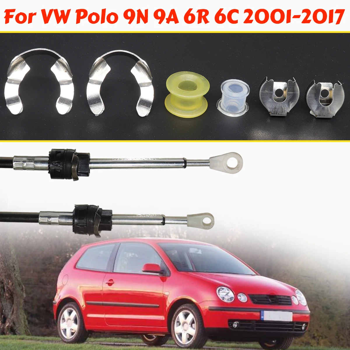 

For VW Polo 9N 9A 6R 6C 2001-2017 Manual Trans Gearshift Cable Control Bushing Lock Washer Selector Linkage Gearbox 1J0711280C