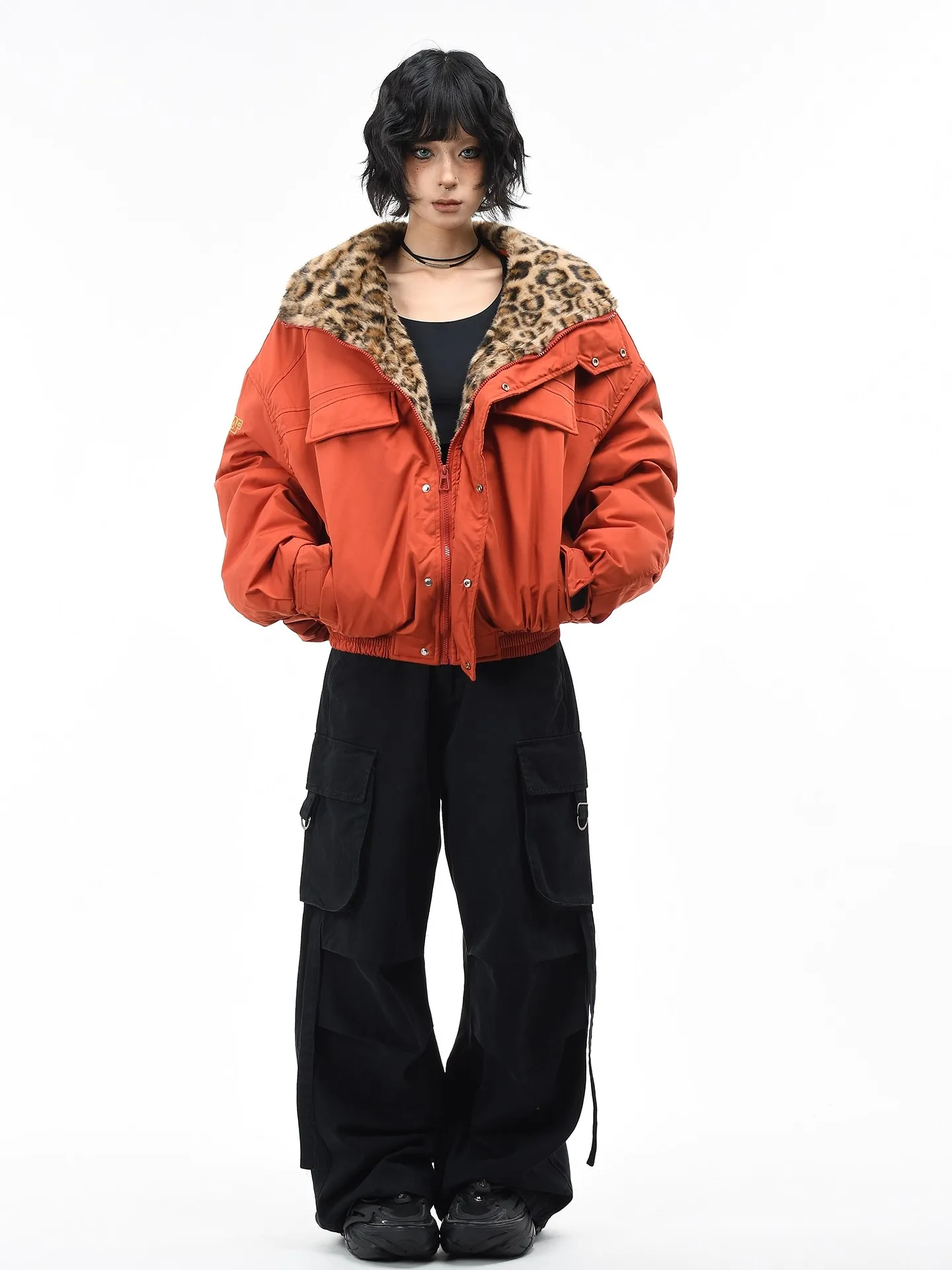 Winter Women's  Jacket American Retro Faux Fur Outwear Coat Y2k Korean Fashion 2000s High Street Thick Warm