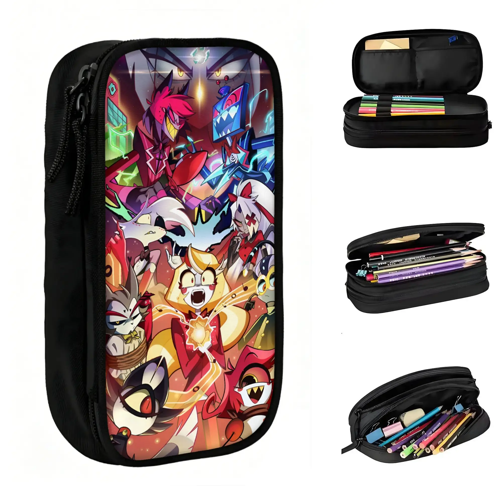 

Custom Cute H-Hazbins Cartoon Manga Pencil Case for Girls Boys Large Storage Hot Game Pencil Bag Stationery