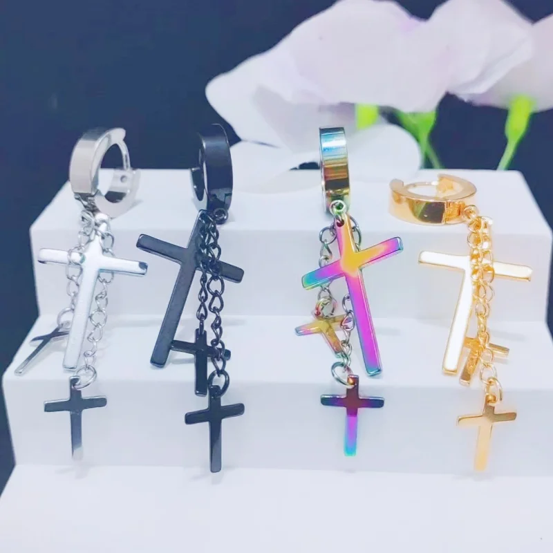 50pcs  PUNK EMO Men/Women Stainless Steel Piercing Dangle Hoop Ring Earrings Ear Studs/Earring