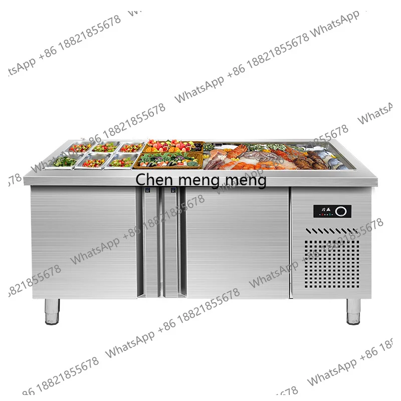 

Fruit fishing display cabinet, salad counter for commercial use, ice counter, refrigerator pizza cabinet, workbench