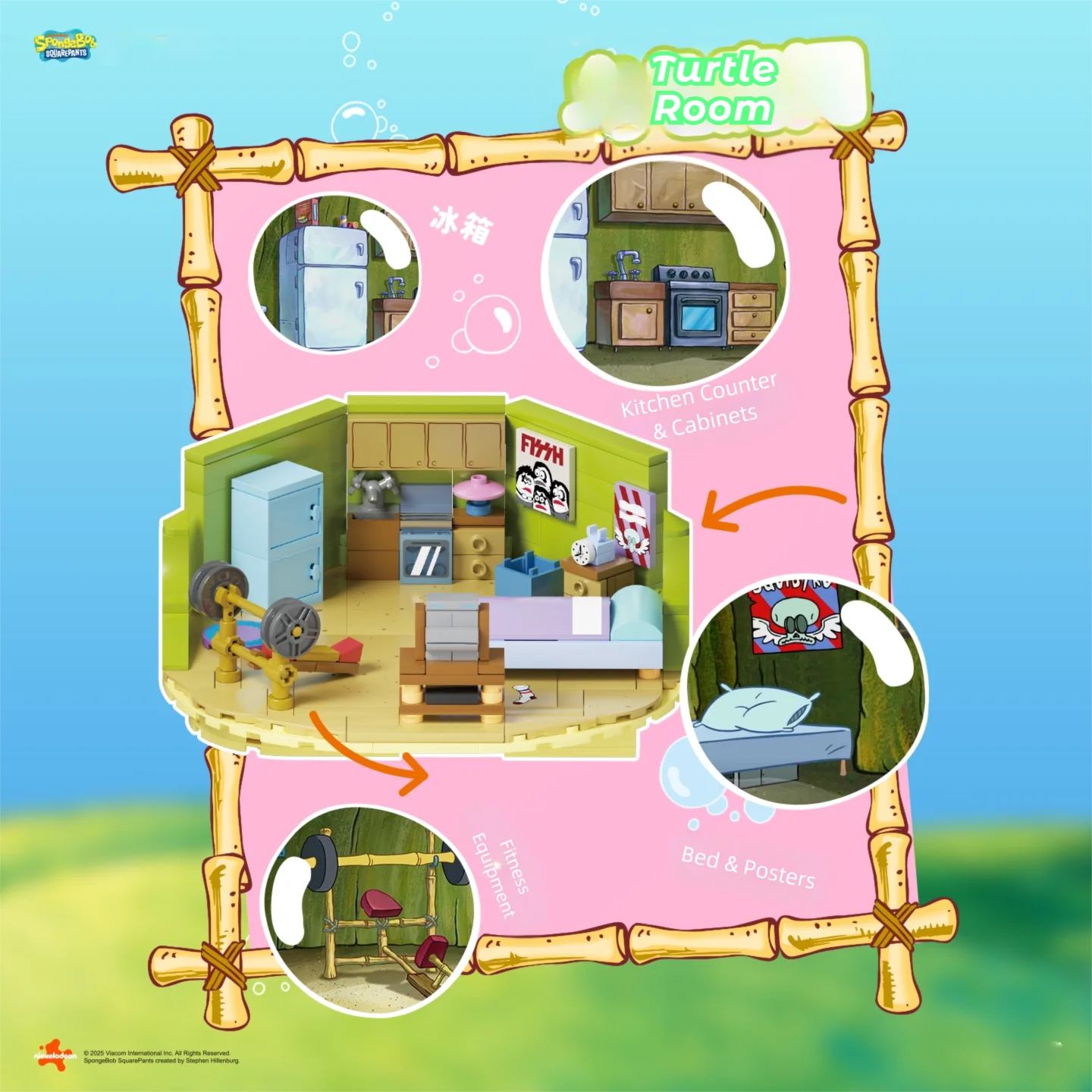 Bob Esponja SquarePants Série Blocos de Construção Patrick Star Rock House Modelo de Desenhos Animados Tijolos Ornamentos de Mesa Brinquedo para Crianças Presente de Natal