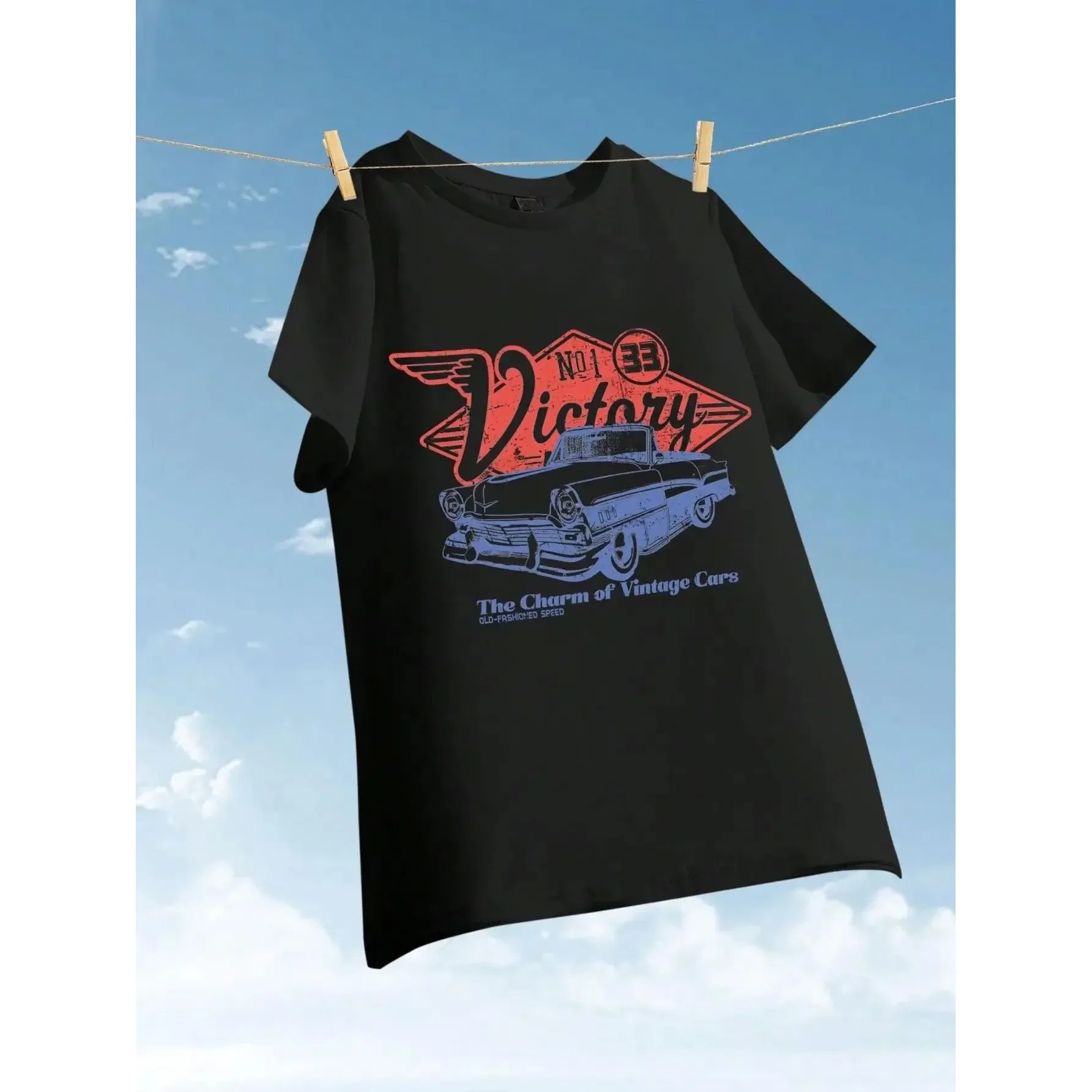 

Женские винтажные хлопковые футболки с принтом автомобиля, настраиваемая одежда с ручной росписью, модная женская футболка в стиле ретро