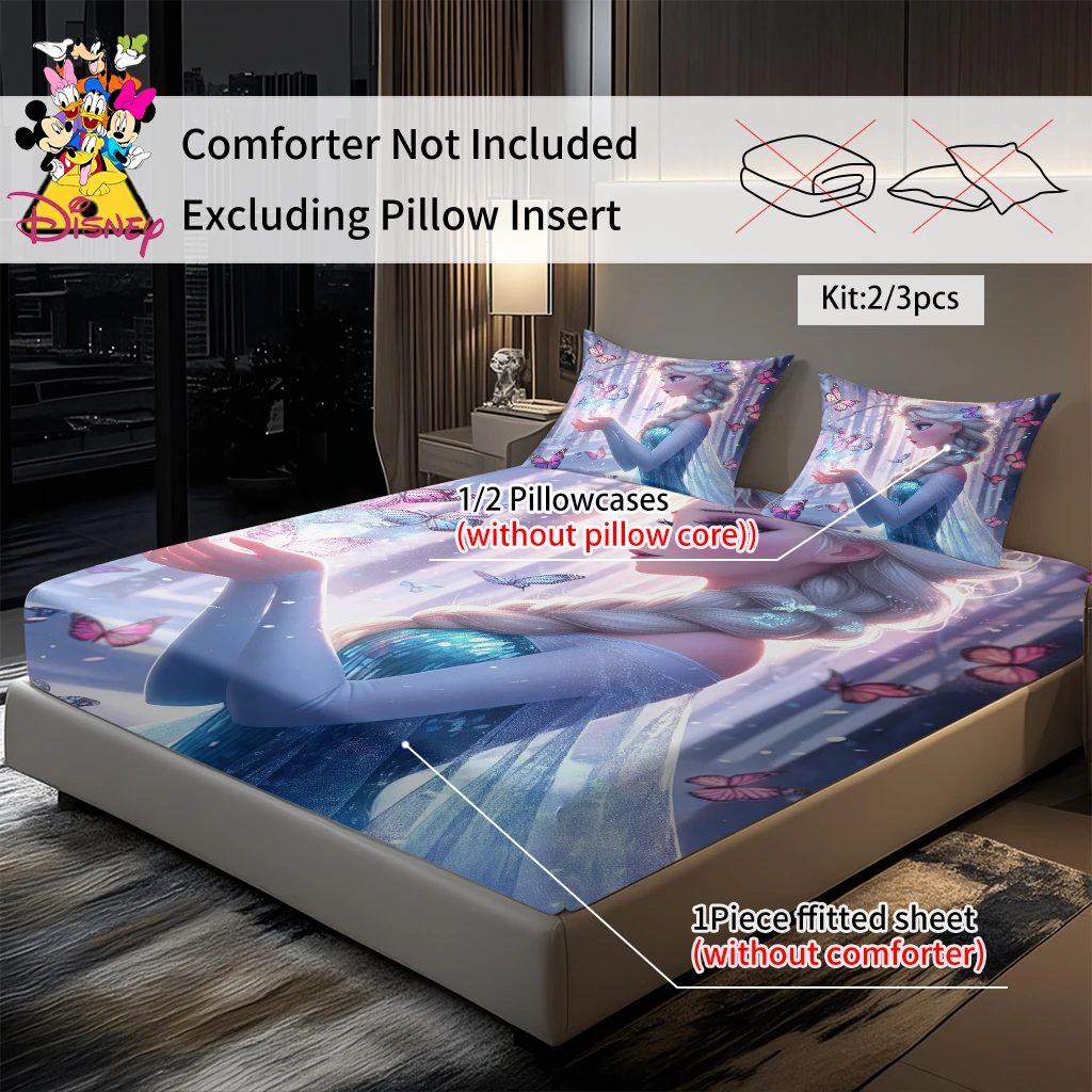 طقم ملاءات ديزني فروزن إلسا مكون من 2/3 قطعة، مفروشات صديقة للبشرة وجيدة التهوية