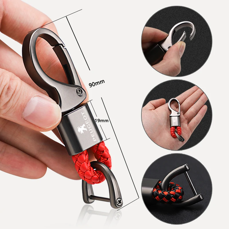 سيارة حبل مضفر سبائك الزنك المفاتيح حدوة الحصان مفتاح مشبك لبيجو 208 3008 308 2008 207 107 508 607 106 406 407 307 206 301 #5