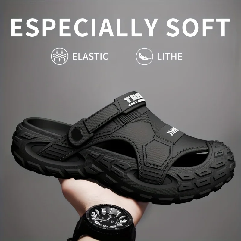 

EVA Sandals for Men in Summer, Thick Soft Soled for Outdoor Wear, Mens Beach Shoes for Casual Sports, Perforated Shoes