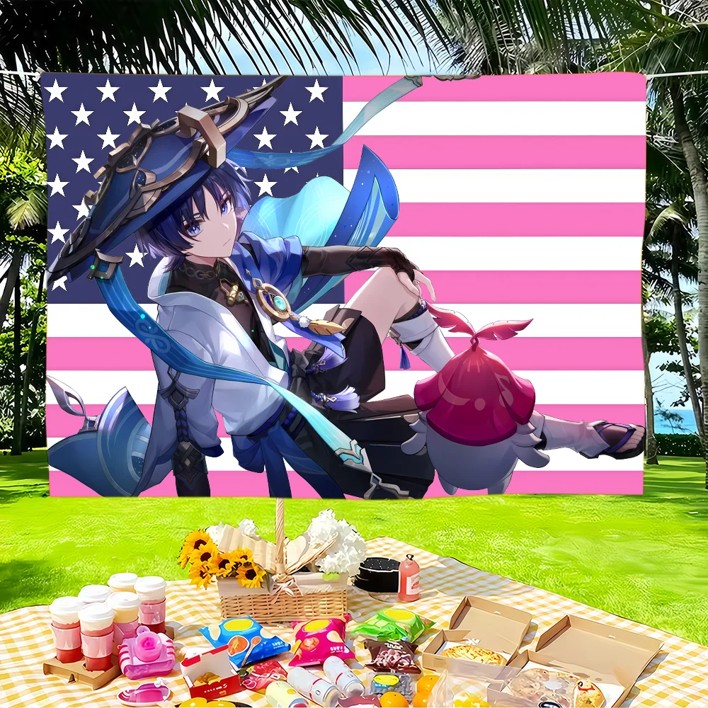 Game Genshin Impact Wanderer flag Tapestries Outdoor Parties Bedrooms Living Rooms Dorm Rooms Wall Decor Banners Gifts