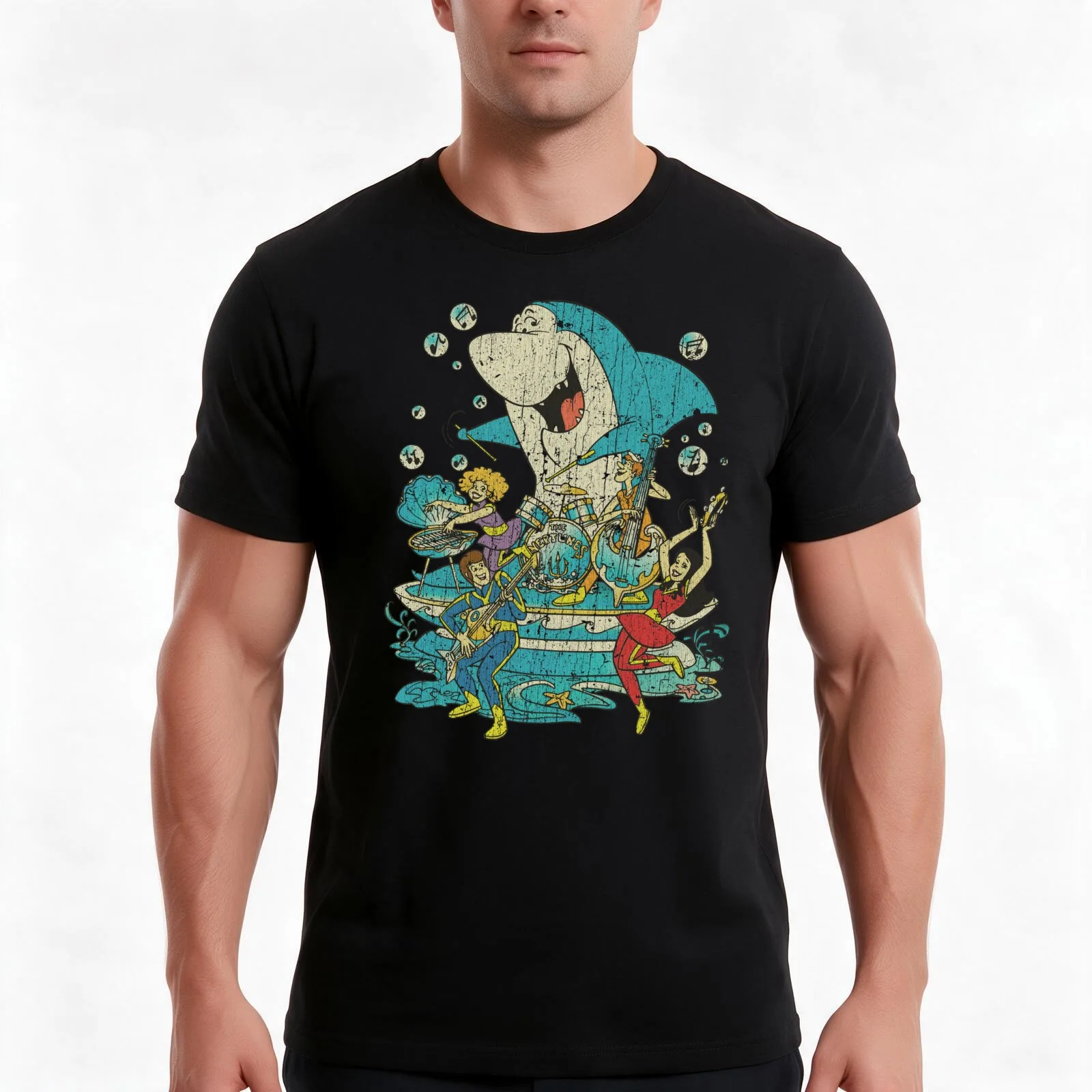 The Neptunes T-Shirt, Summer Casual Cotton Tee, Oversized Streetwear Tops, Vintage Graphic Print, Loose Fit Short Sleeve
