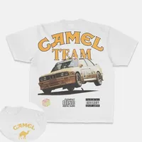 Retro Car Camel Cigarettes T-Shirt Vintage Tops Tees Short Sleeve Casual Streetwear Men Women Clothing Harajuku