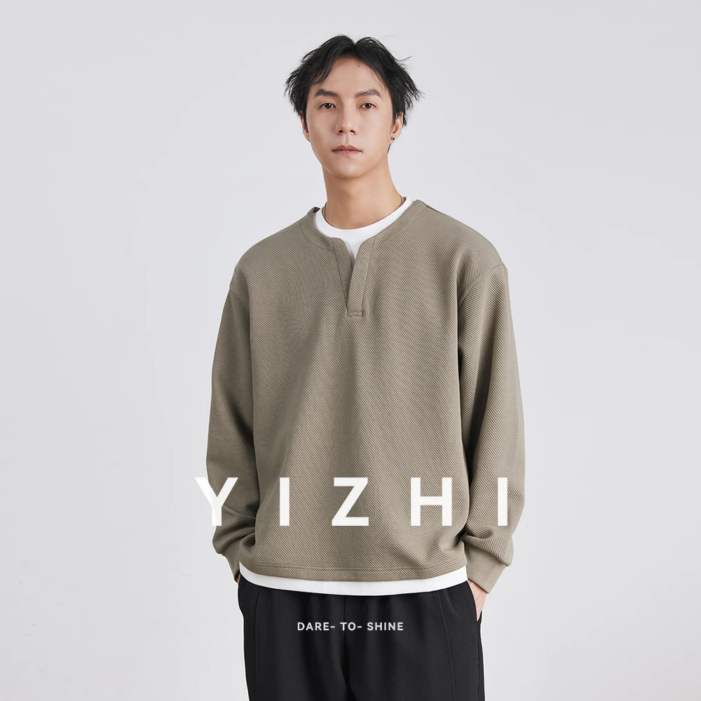 2025 شتاء جديد الموضة الصوف مبطن وهمية قطعتين البلوز الرجال فضفاض البلوز عادية قاع قميص طويل الأكمام الرجال #2