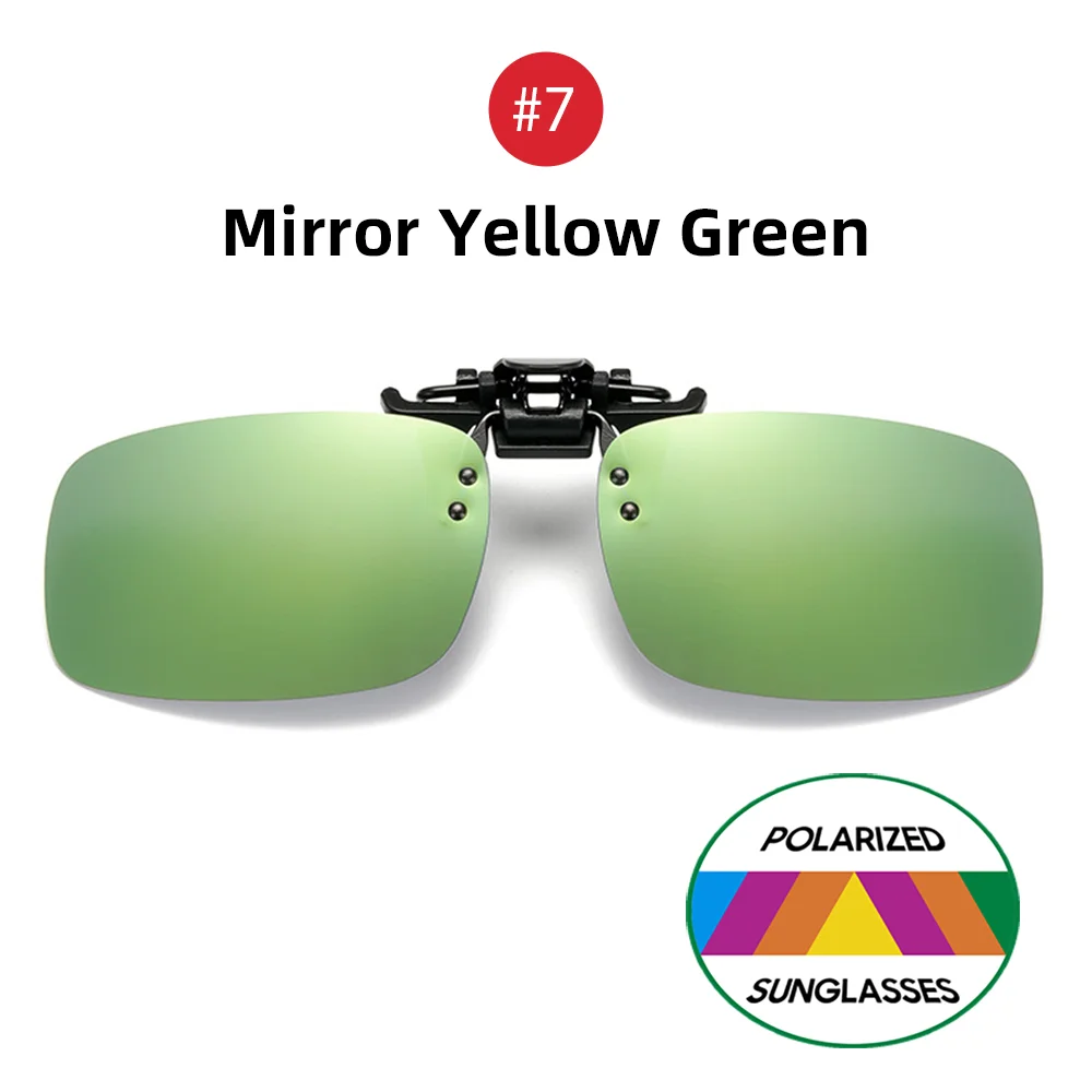 VIVIBEE Klassische Flip Up Clip auf Sonnenbrille Angeln Männer Quadratische Polarisierte Linse Nachtsicht Fahren UV400 Frauen Gläser – Detail 15