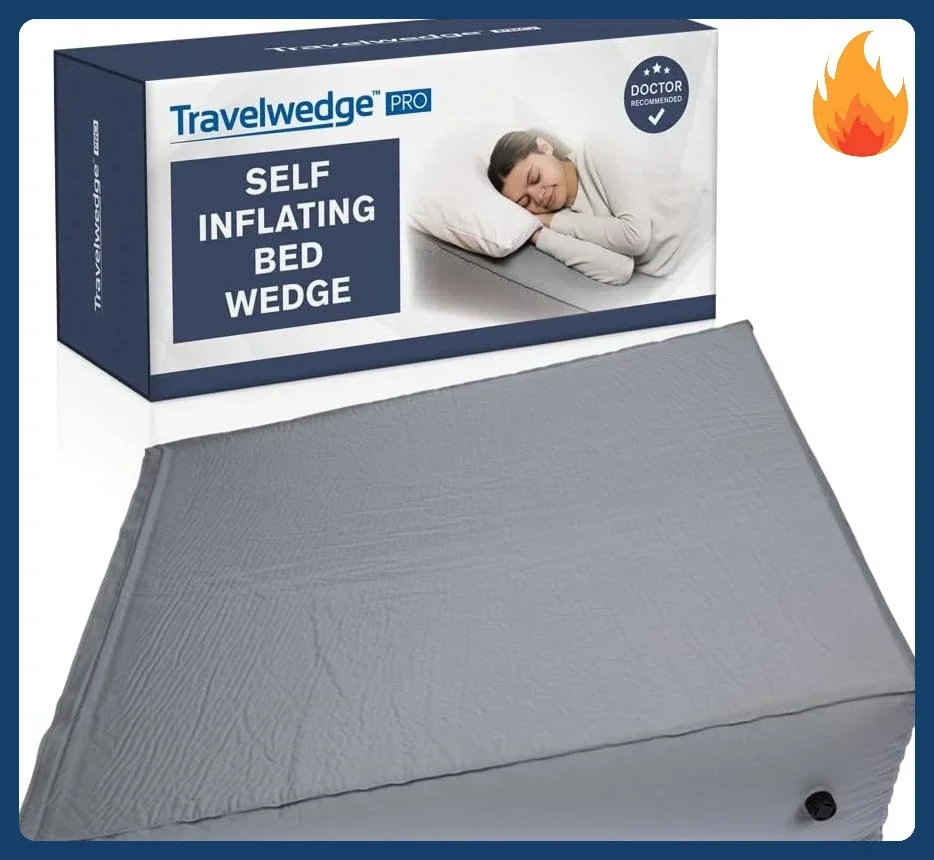 

Самонадувающаяся клиновидная подушка-подушка-валик | Легкий, удобный для путешествий | Подушка-клин для сна при кислотном рефлюксе, изжоге и для комфортного сна