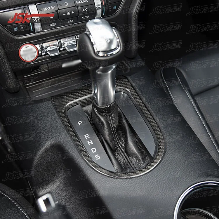 Carbon Fiber Car Interior Trim Gear Surround for 2015-2018 Ford Mustang US Car Parts Cover Modified Upgraded