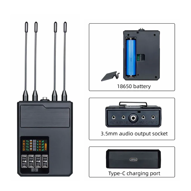 YYHC karaoke use four portable recharging wireless microphone