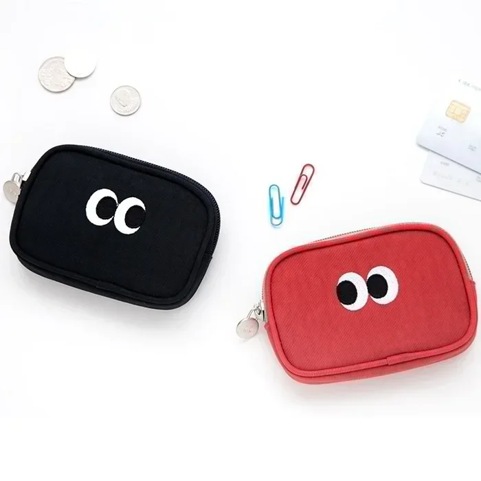 

Korean New Product Livework Cute Big Eyes Cotton Short Wallet U Disk Card Bag Zero Wallet Storage Small Bag Coin Purses