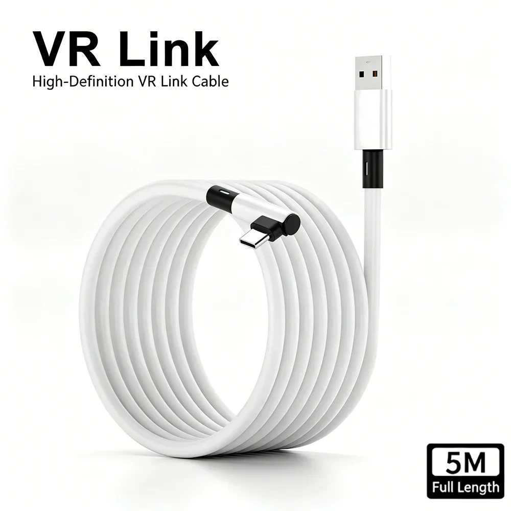 Cable VR Link para Accesorios Meta Quest 3s, Cable USB 3 Tipo C, Transferencia de Datos, Carga Rápida para Accesorios Oculus Quest 3S, 5m