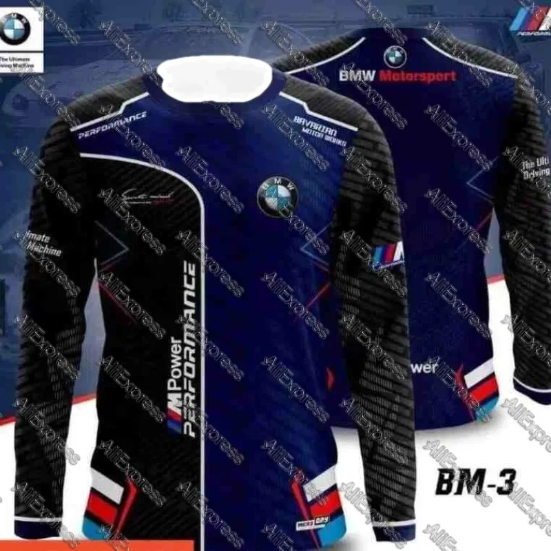 

2025 NEW BMW Car Summer Quick-Dry Digital 3D T-Shirt Long Sleeve Off-Road Racing Shirt Breathable Motorcycle Riding Clothing