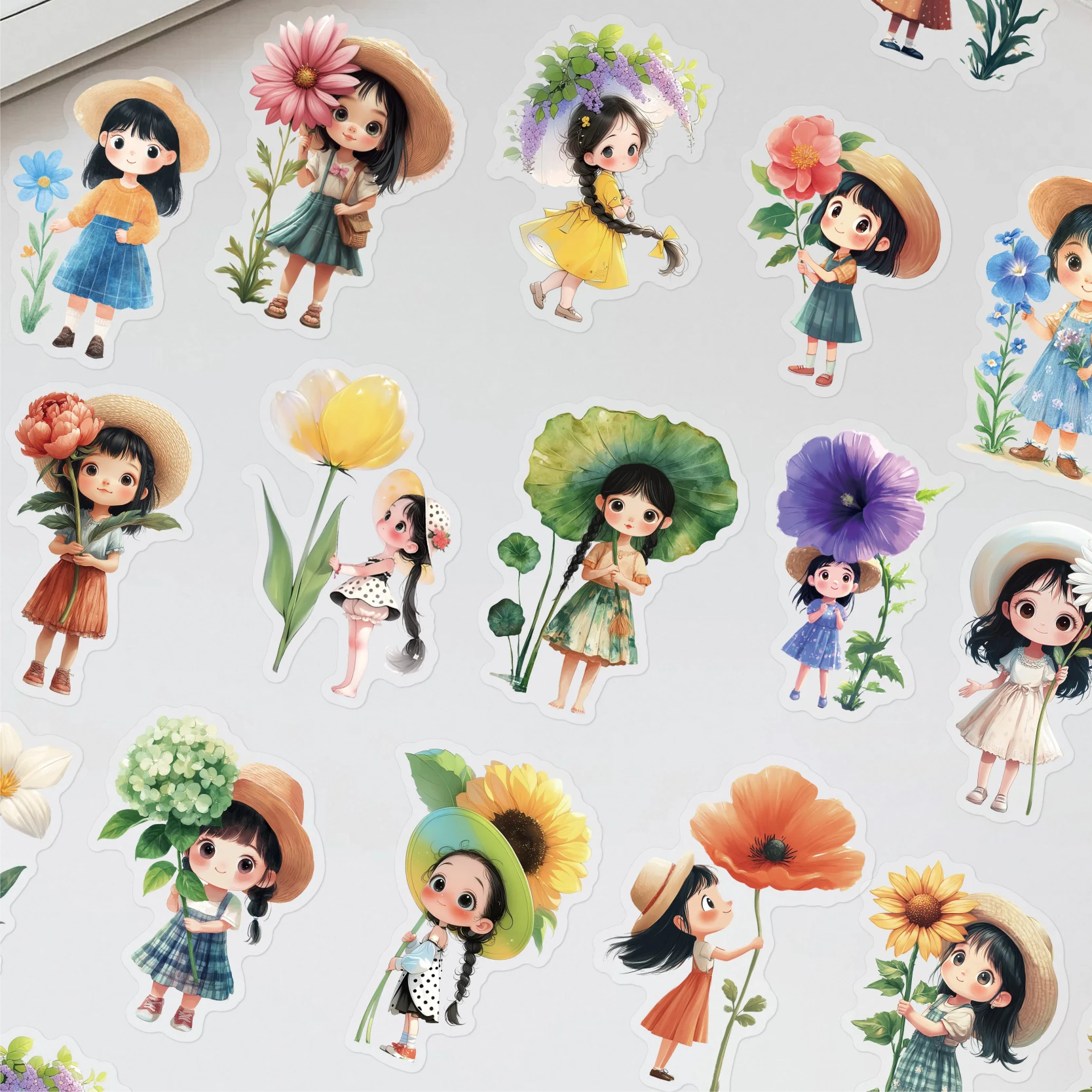 20pcs/pack Retro Countryside Theme Creative Cartoon Character PET Sticker DIY Junk Journal Collage Decoration Stationery Sticker