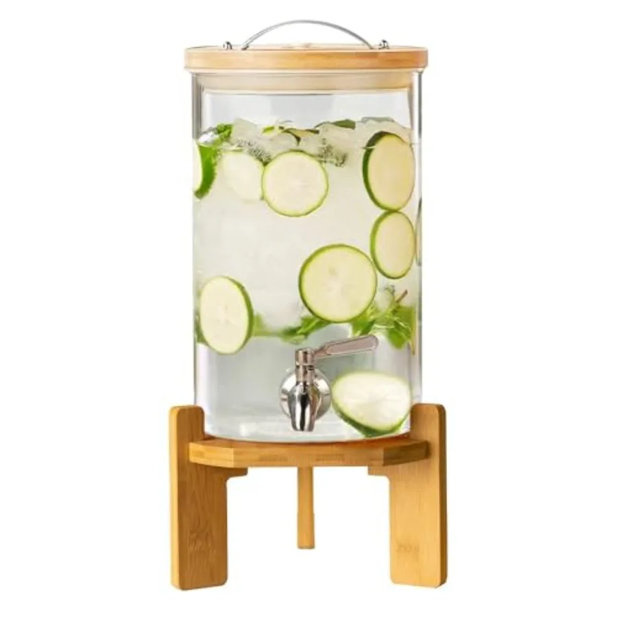 

Диспенсер для напитков, стеклянный диспенсер для напитков с подставкой, стеклянный диспенсер для воды с краном, большие диспенсеры для напитков для вечеринок, баров и ресторанов