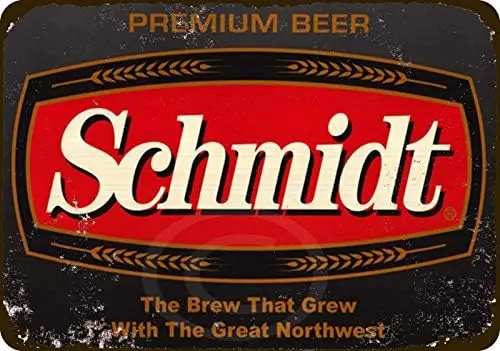 Y1,Basement Schmidt Premium Beer Vintage Tin Sign 8 w x 12 h Decor Art Patio Metal Signs Retro Style Ranch-aluminum