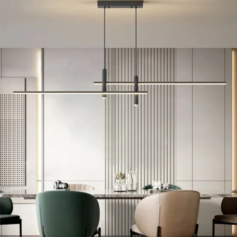 Modern Home Decor Led Dining Table Chandelier Gold Black for Kitchen Dining Room Pendant Lamp Indoor Lighting Luster Fixture