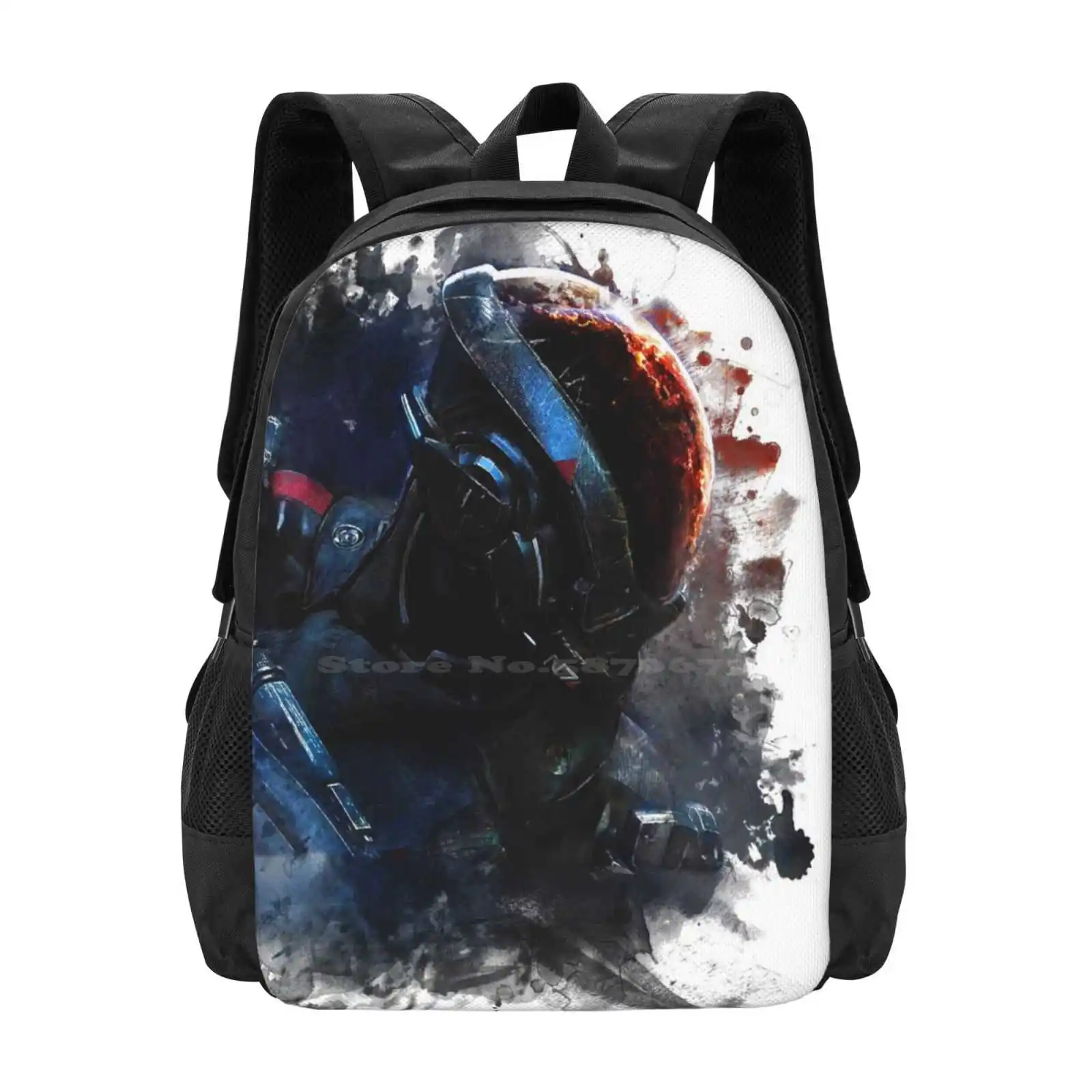 Mass Effect Hot Sale Schoolbag Backpack Fashion Bags 2 Mass Effect Normandy Ship Blue Gray Two Three One 360