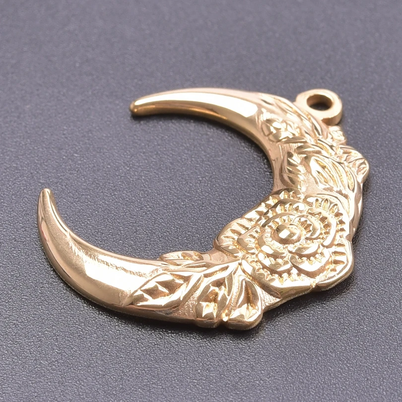 5pcs Gold Color Vintage Moon Charms For Jewelry Making Supplies Metal Crescent Moon Pendant Diy Necklace Earrings Accessories