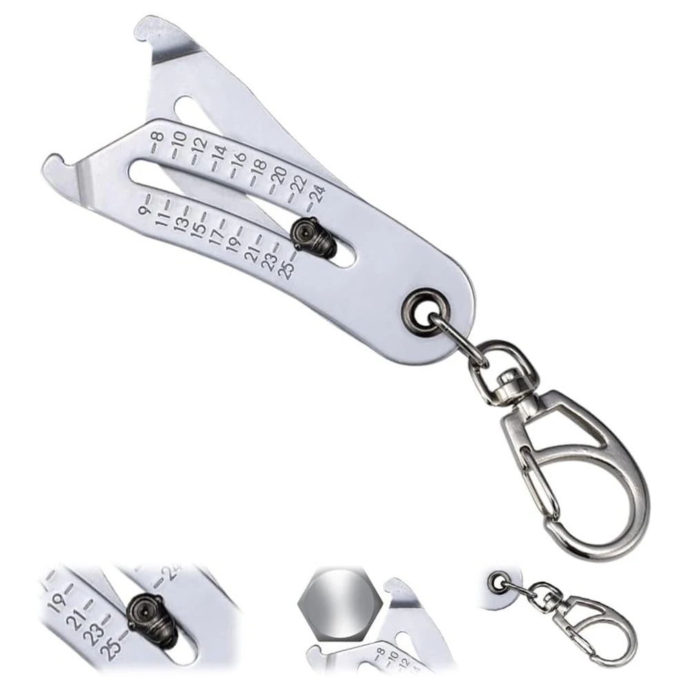 

Nut Bolt Head Size Collector Keychain Nut & Bolt Head Sizer Metric Imperial Hexagon Nut Measurement Tool for Engineer Mechanic