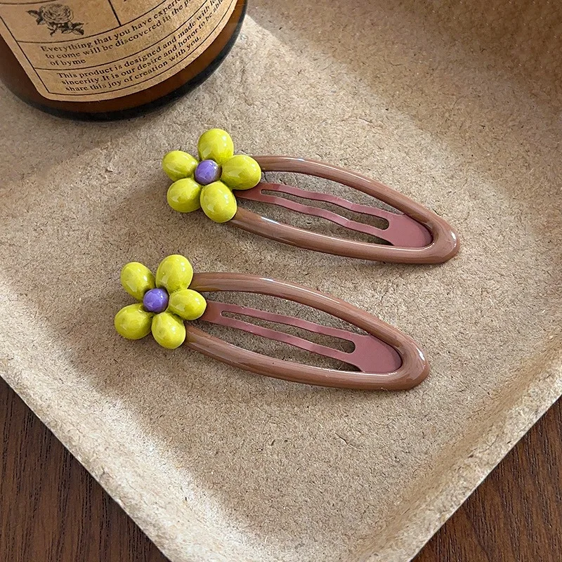 

5PCS Cute Floral Waterdrop Snap Clips Women Adorable Playful Trendy Sweet Accessory Stylish Girls Headwear Daily Casual Outfits