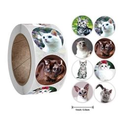 100-500pcs Lovely Cat stickers Sealing label Reward stickers for School Teacher Cute Animals kids Stationery Sticker Gift Decor