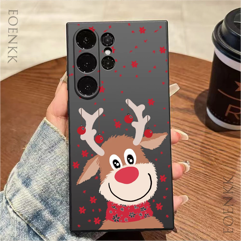 Phone Case for Samsung Galaxy Note 10 20 Lite S25 S24 S23 S22 S21S20 Ultra FE Plus 5G Christmas Santa Claus Deer Anti-fall Cover