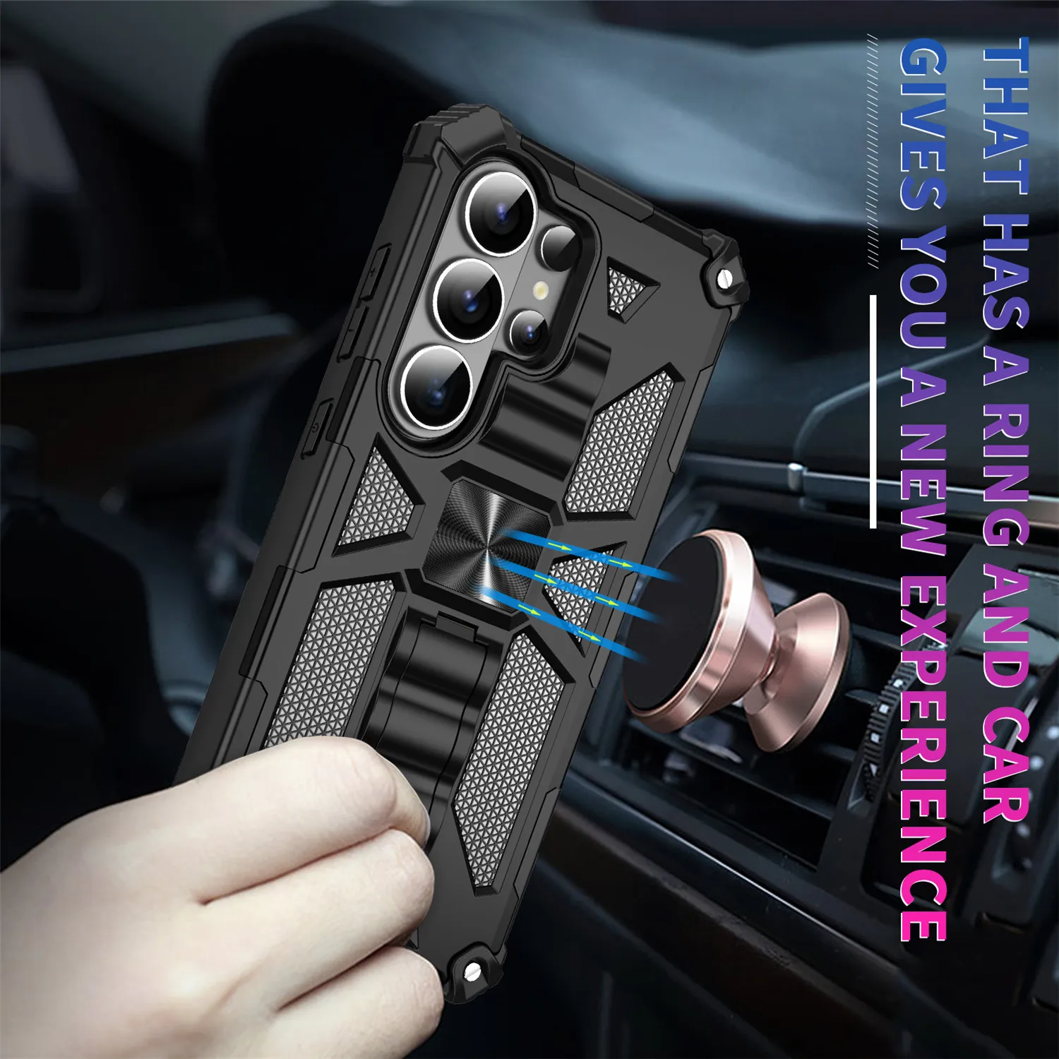Tarnmuster Anti-Schock-Hülle für Samsung Galaxy S26 Ultra S25 FE S24 A56 A16 A17 A37 A57 Militärische Rüstung mit Integriertem Ständer – Detail 2