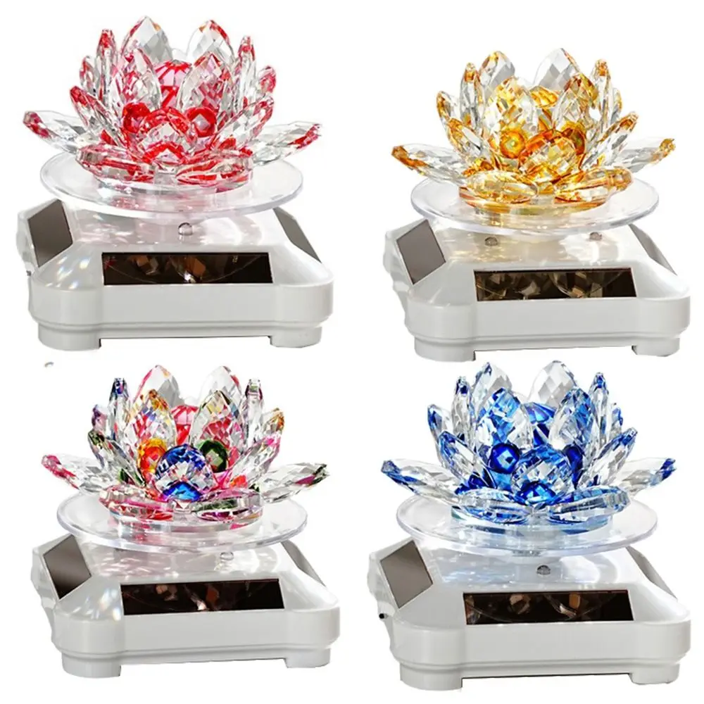 

Car Decoration Rotating Crystal Lotus Ornament Feng Shui Ornament Car for Balconies Living Room Truck Supplies