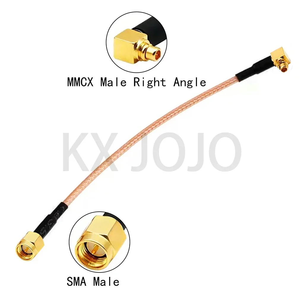 RF/RP SMA Male/Female to MMCX Male Right Angle RG178 RG316 Pigtail Cable Adapte Antenna Extension Cable RF Coaxial Jumper Cable