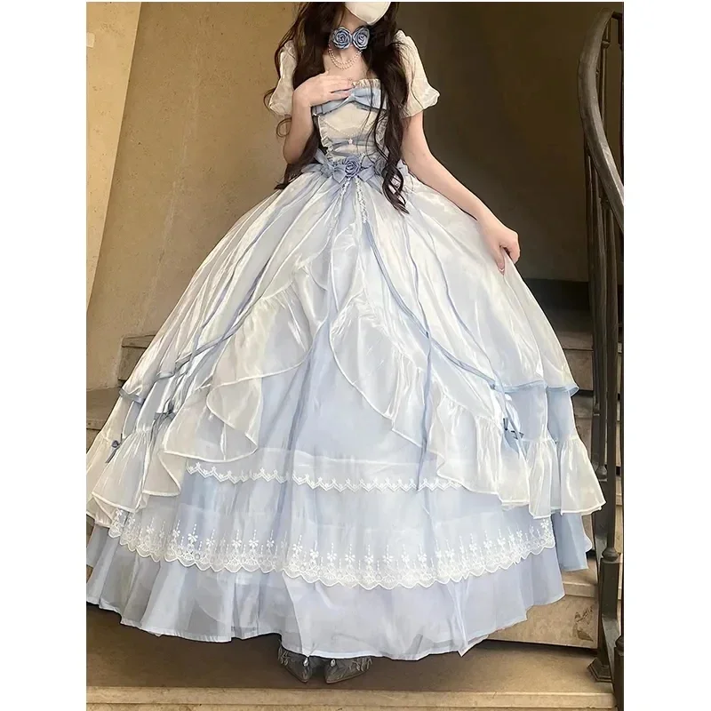 

French Romantic Style Lolita Op Elegant Girl Cosplay 2023 New Chic Fairy Princess Dress Gorgeous Sweet JSK wedding Party Dress