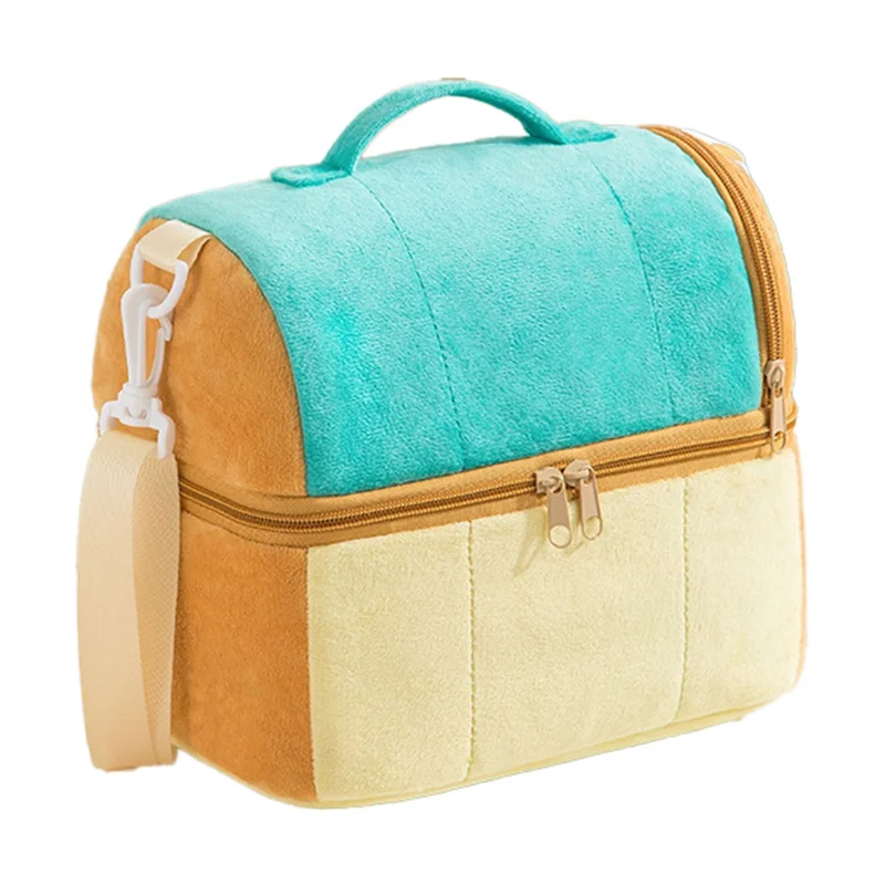 

Изолированная сумка для обеда, многоразовая коробка для завтрака, милый тост, герметичный холодильник, сумки-тоут для еды, обеда с регулируемым плечевым ремнем-B51B