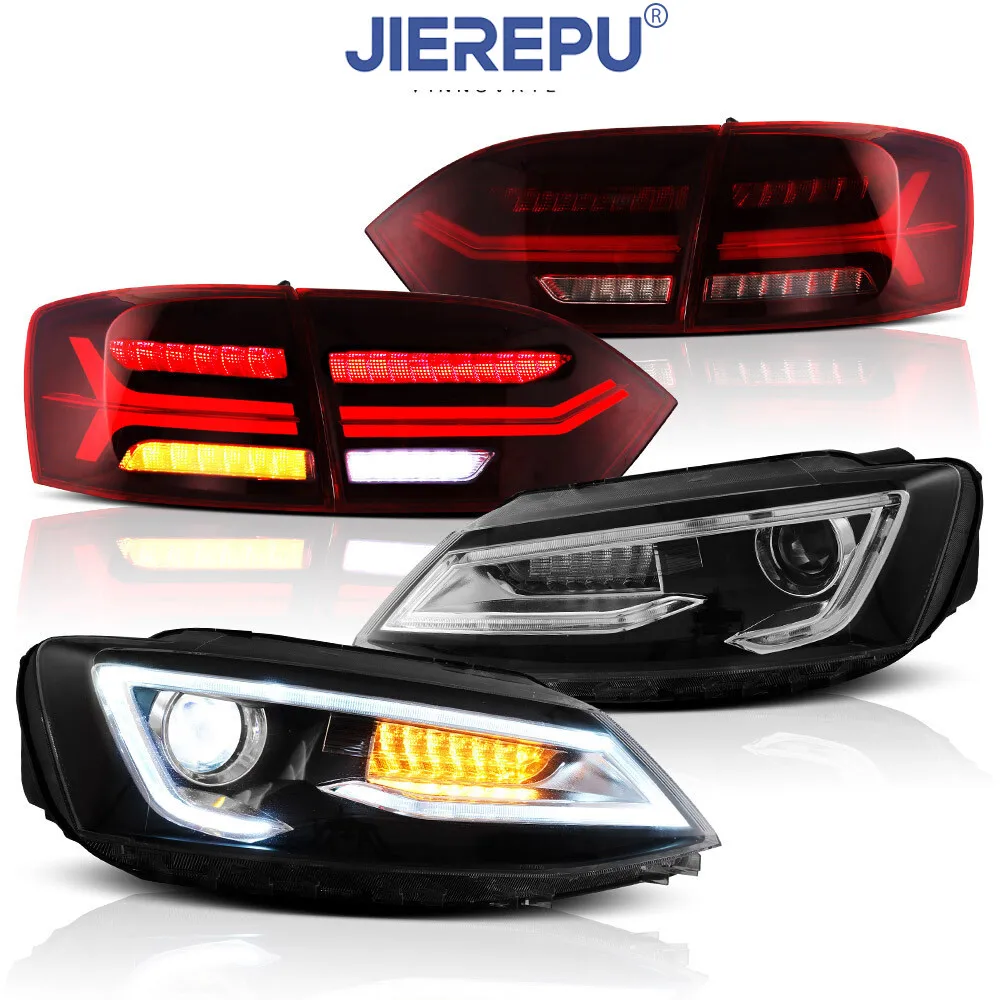 

1Pair Turn Signal LED Headlights + LED Tail Light For VOLKSWAGEN VW Jetta 2011-2014 Assembly