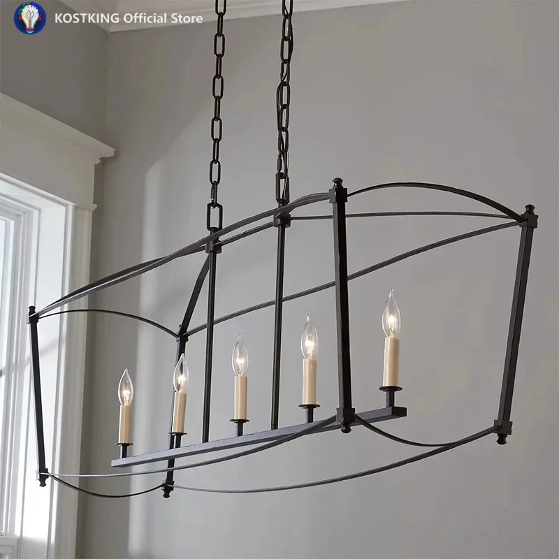 ضوء مطعم أسود بسيط أمريكي، سقف الفيلا، ضوء الدرج، الضوء الرئيسي لغرفة النوم الراقية #5