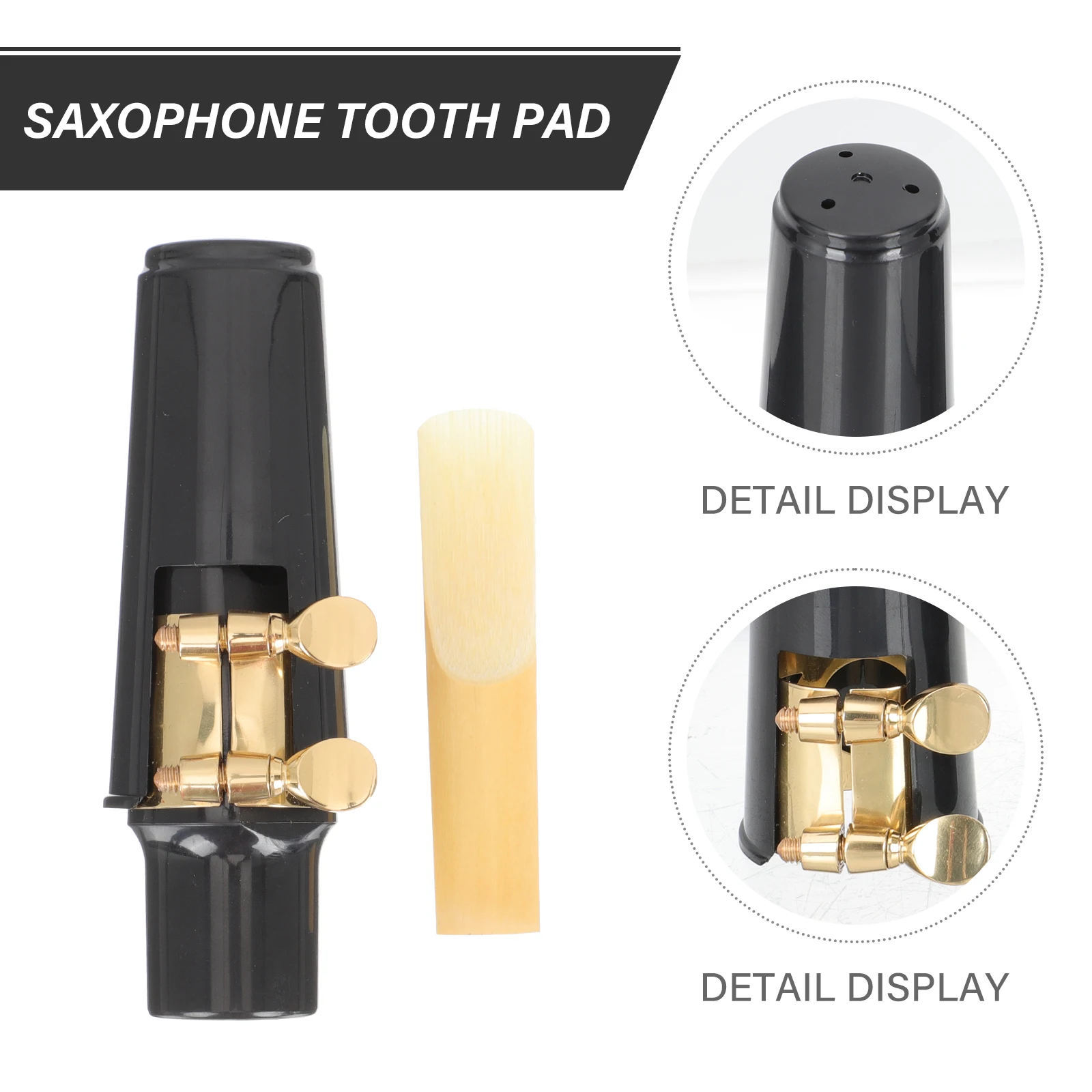 

1 set 1 Set Saxophone Mouthpiece Kit Plastic Tenor Sax Mouthpiece With Tooth Pad Durable Musical Instrument Supply For Beginners