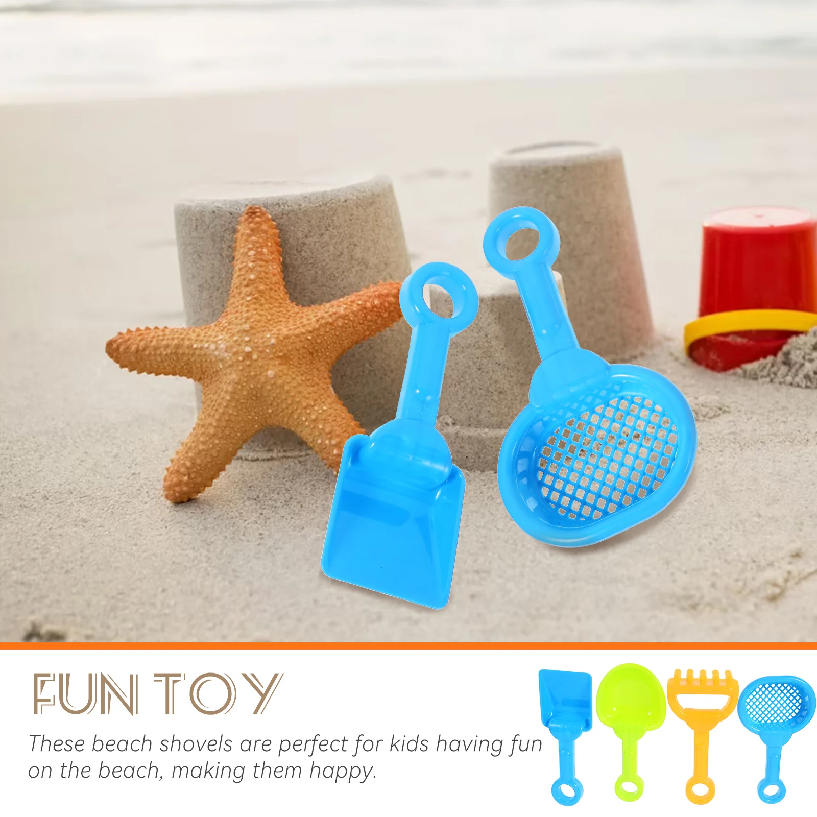 Jouet de plage portable pour enfants, ensemble de jeu extérieur, sable, résistant à l'usure, accessoire en plastique pour enfants, E27, 4 pièces