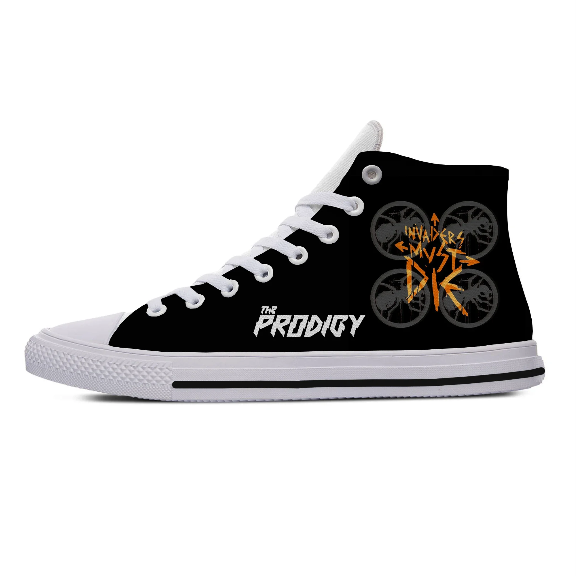 Zapatos de lona de alta calidad para hombres y mujeres, zapatillas de deporte informales, zapatos de tablero clásicos, música electrónica, banda de Rock, Prodigy, Verano