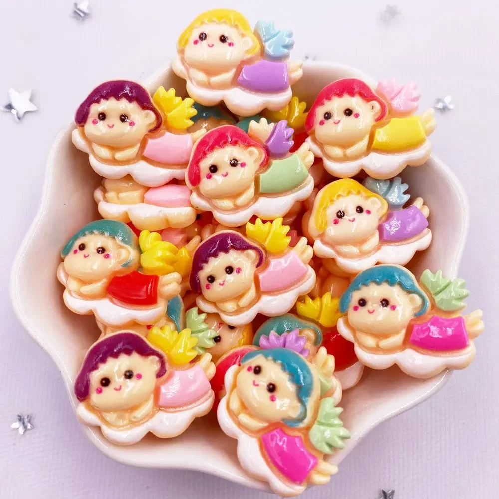 20pcs Colorful Resin Mini Sleeping Beauty Angel  Animes Flat back Cabochon Scrapbook Figurines DIY Accessories Home Decor Crafts