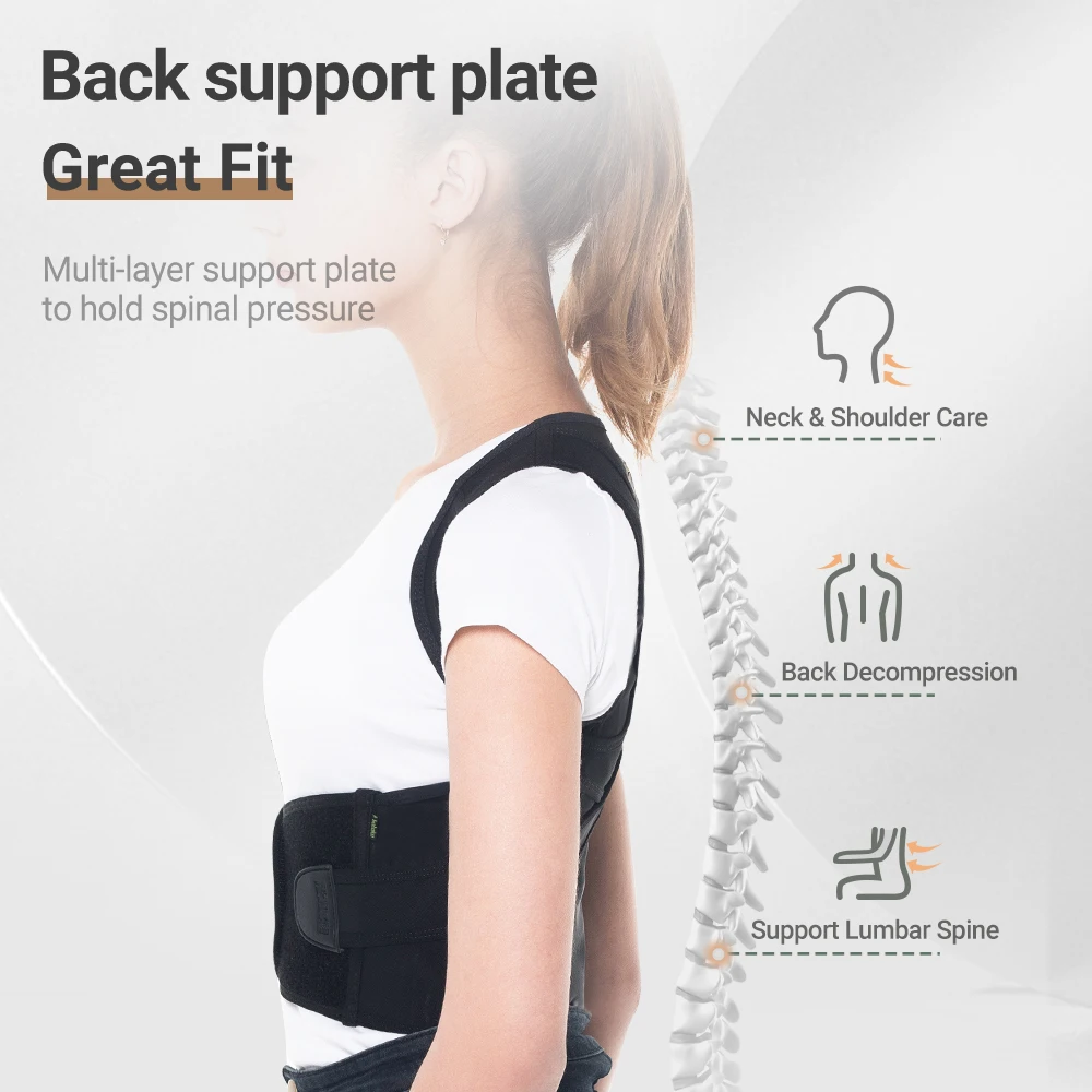 Cofoe Adjustable Posture Corrector Breathable Upper Back Brace Back Support Straightener for Neck Shoulder Lumbar Pain Relief