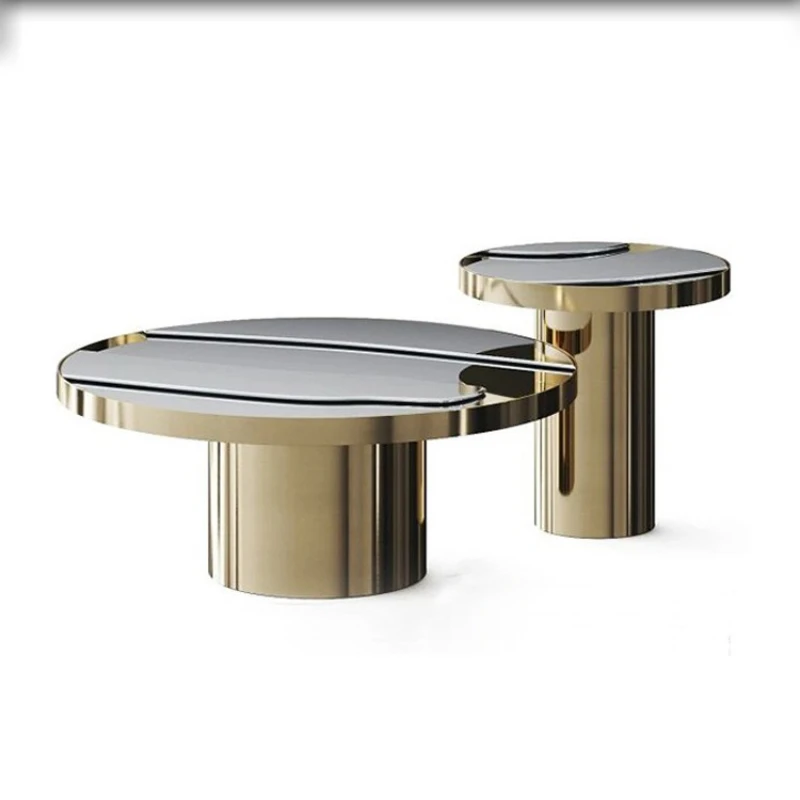 Marble coffee table, household round high-end coffee table