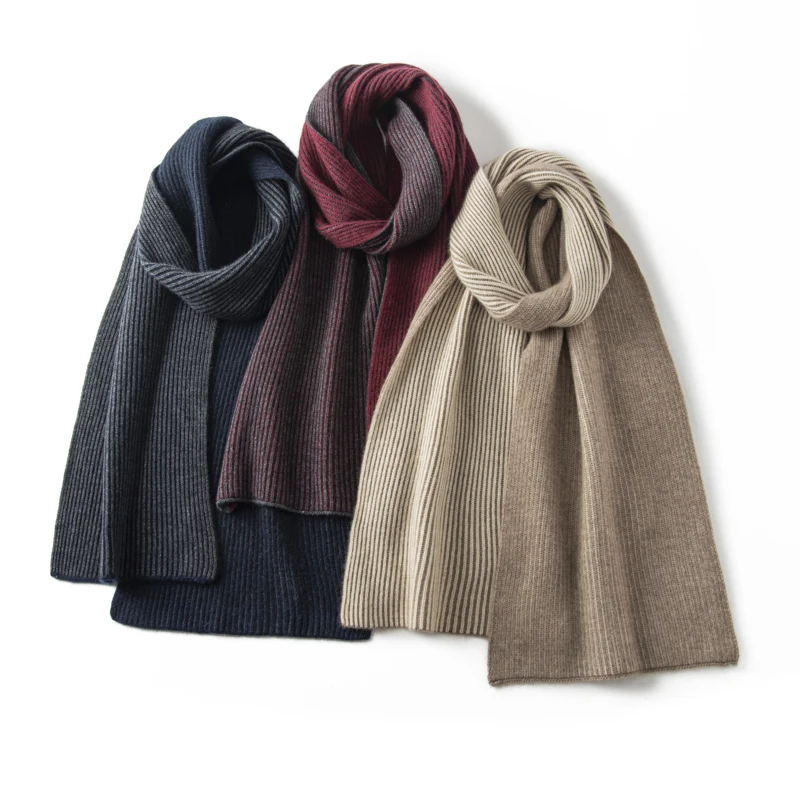 Autumn Winter Thickened Shawl Warm Cold-Resistant Versatile Double Knit Cashmere Scarf Stylish Knitted Wrap for Fashionable Look