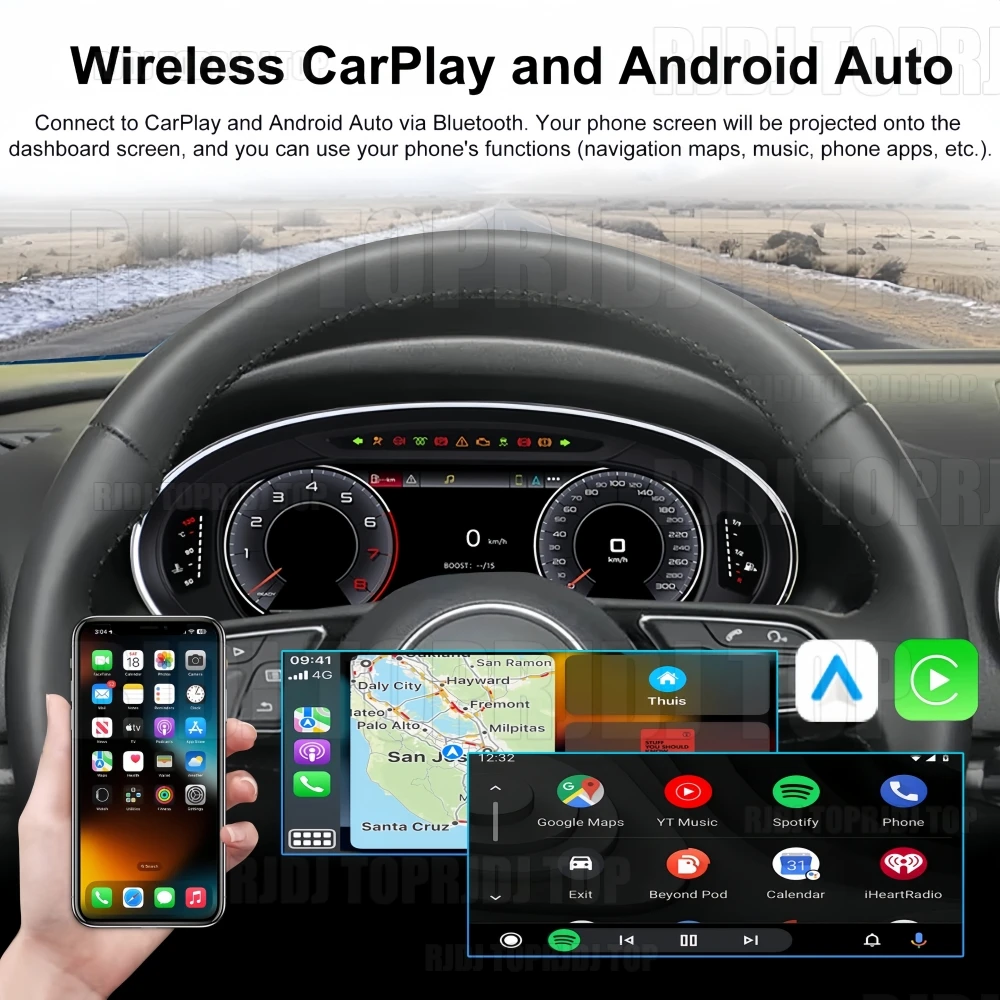 For Audi A3 S3 2014-2020 Car LCD Dashboard Digital Cluster Display Virtual Cockpit Instrument Panel Speedometer Multifunctional