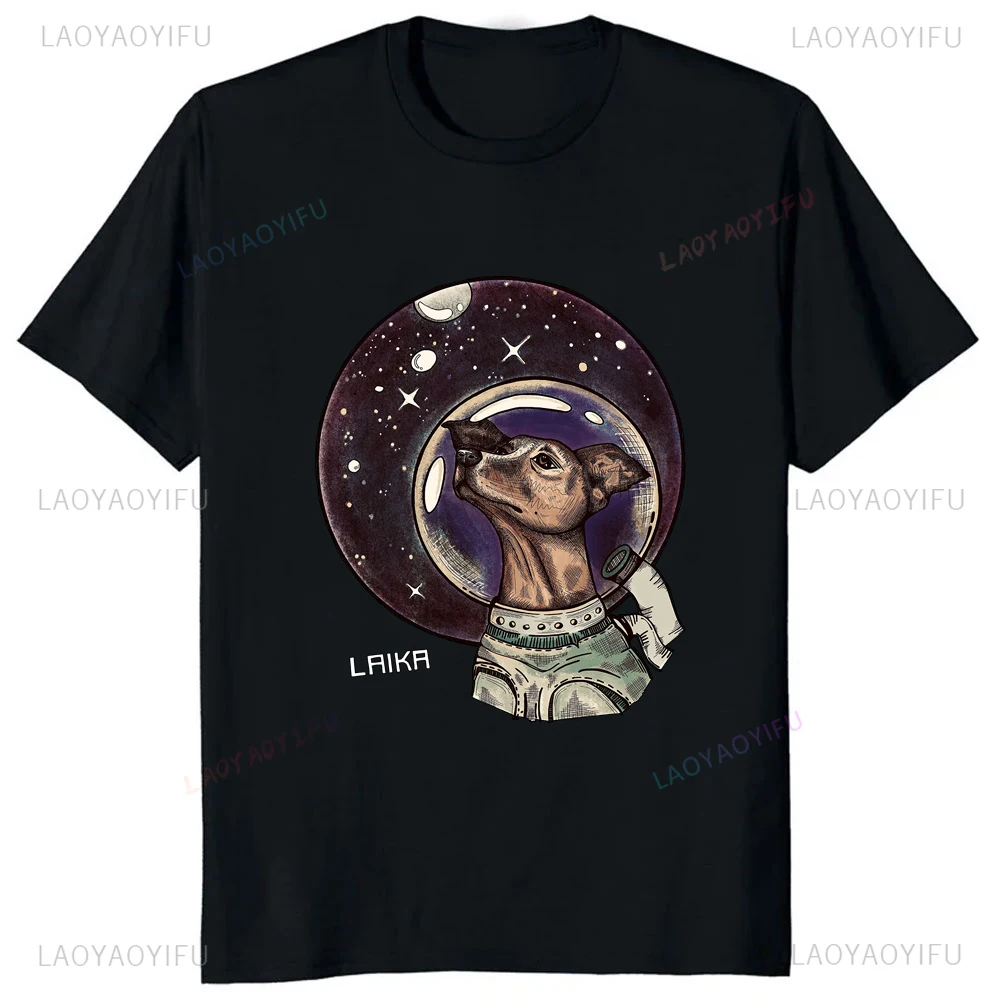 Hot Sale New Arrival CCCP Soviet Vintage Laika Tshirt USSR Russian Space Astronaut Printed T Shirt Summer Style Casual Man Tees