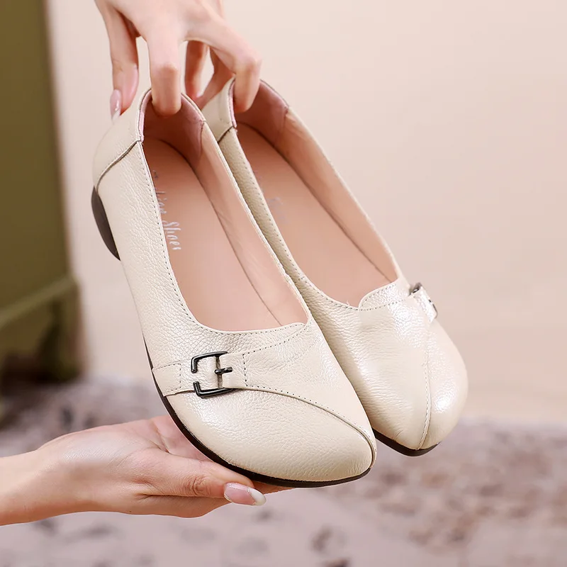 Spring Autumn Women Loafers Flats Ballet Shoes Casual Flat Shoes Femme Breathable Slip on Work Shoes Ladies Shoes Large Size