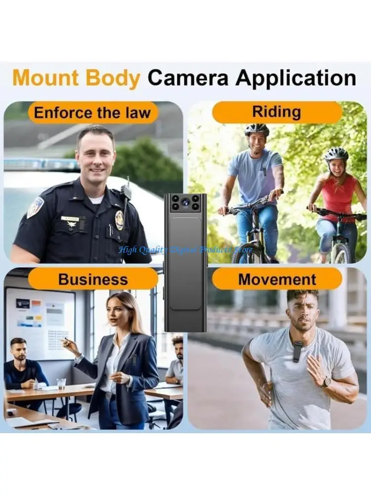 

U2JE Wearable Body Camera With 180 Degree Rotatable Lens Night View 6Hrs Recording Clip On Design For Easy Security Monitoring