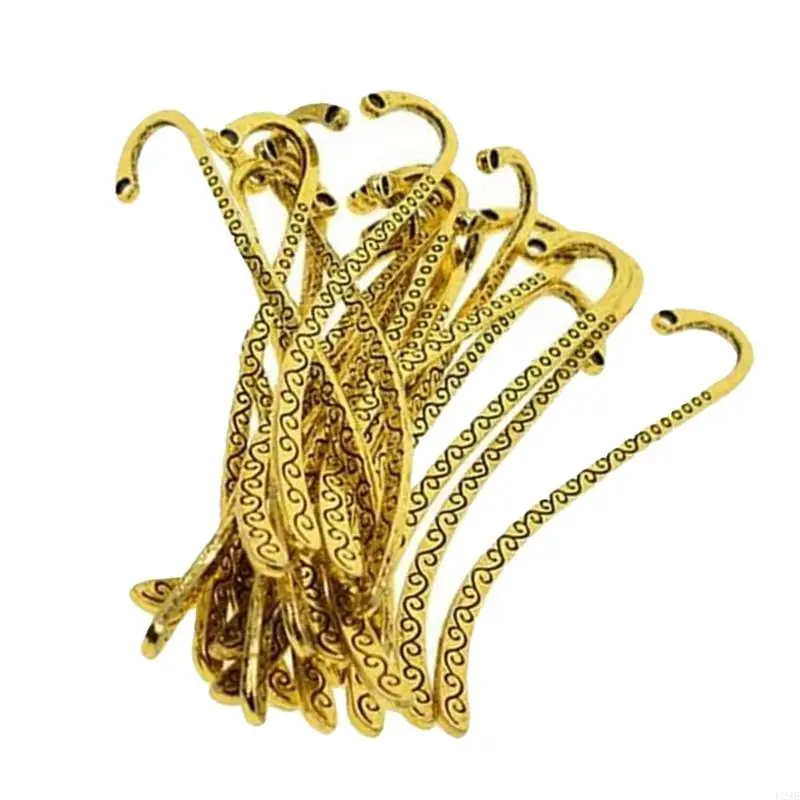 U2je 30pcs vintage terukir logam hook untuk pembaca pecinta buku